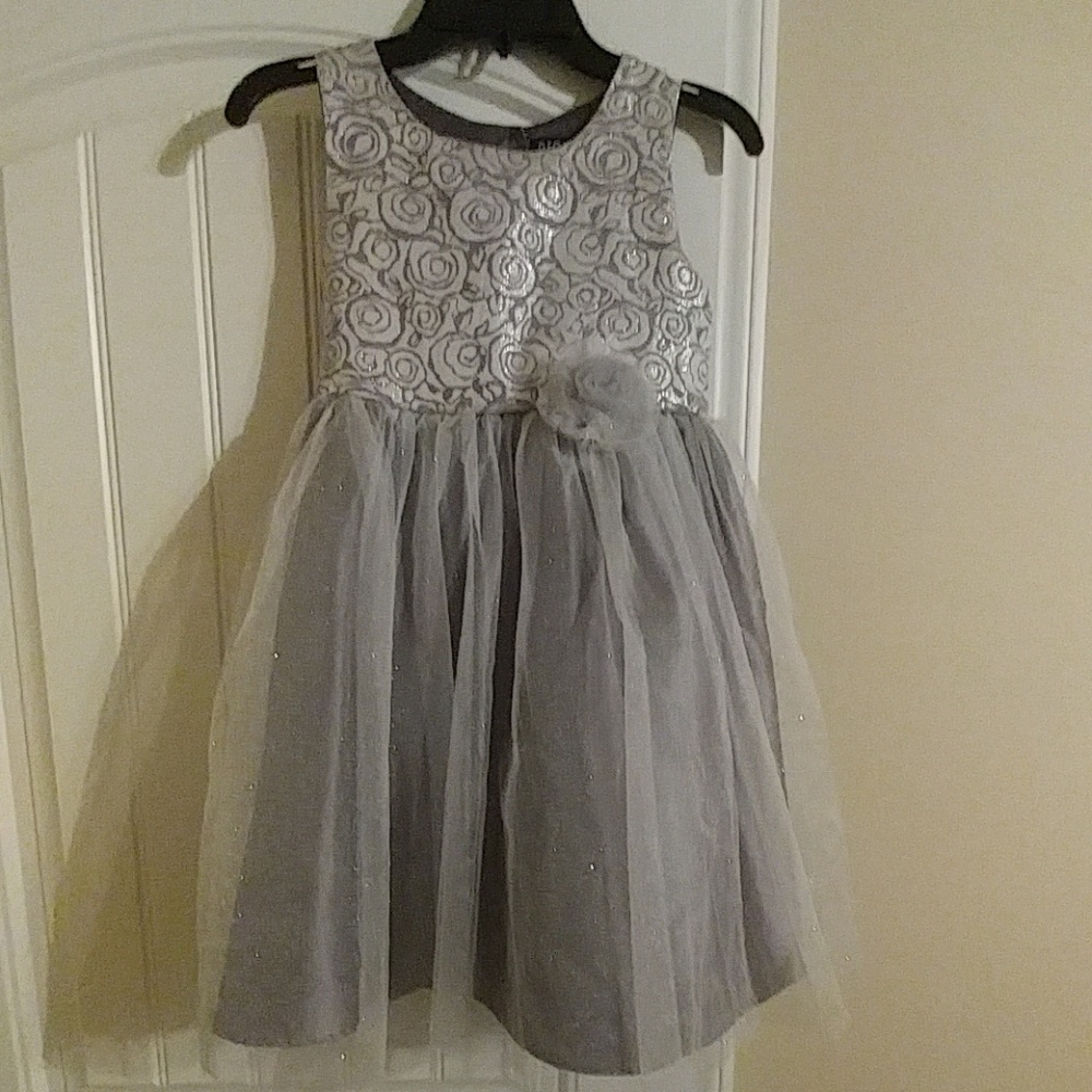 Silver & Gray Sleeveless Dress